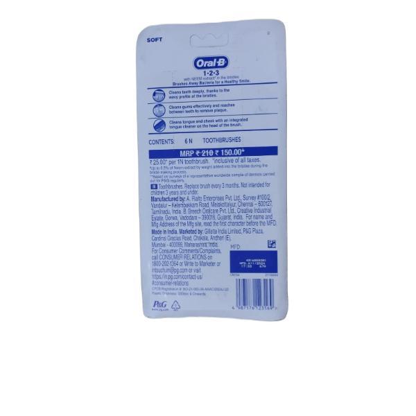 Oral B 123 with Neem Extract Toothbrush (Pack OF 6) 6 s Online at