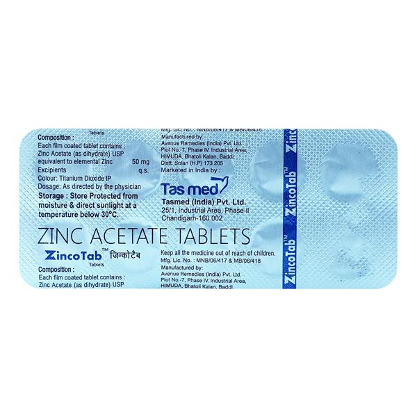 ZINCOTAB Tablet 10's Price, Uses, Side effects, Substitutes | Netmeds