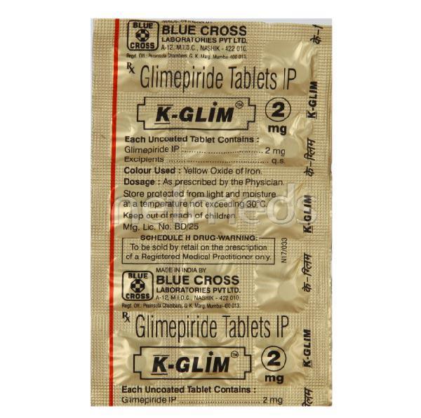 K Glim 2mg Tablet 15'S : Price, Uses, Side Effects | Netmeds