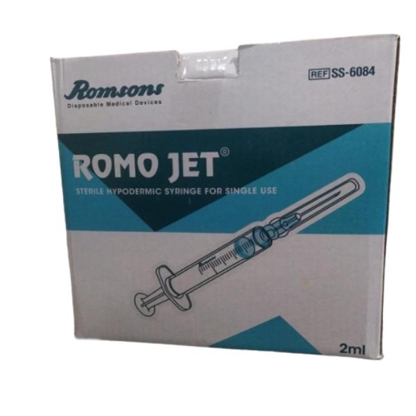 Romsons Romo Jet Syringe with Needle 2 ml (23G x 1.0 inch) (SS-6084 ...