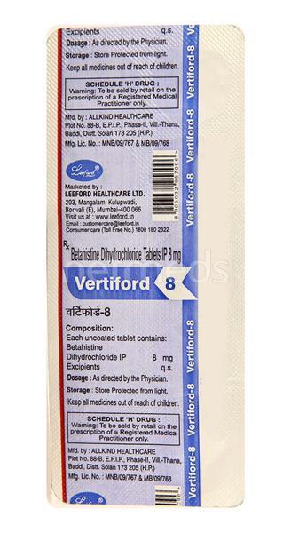 vertiford 8mg tablet
