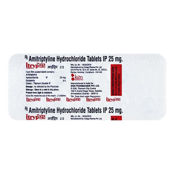ITRYP 25 Tablet 10's : Price, Uses, Side Effects | Netmeds