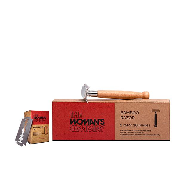 Buy TWC Reusable Bamboo Body Razor with 30 Blades Shaving Essential Kit ...