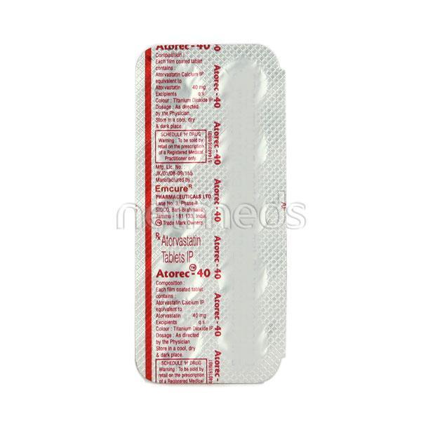 Atorec 40mg Tablet 10'S Price, Uses, Side effects, Substitutes | Netmeds