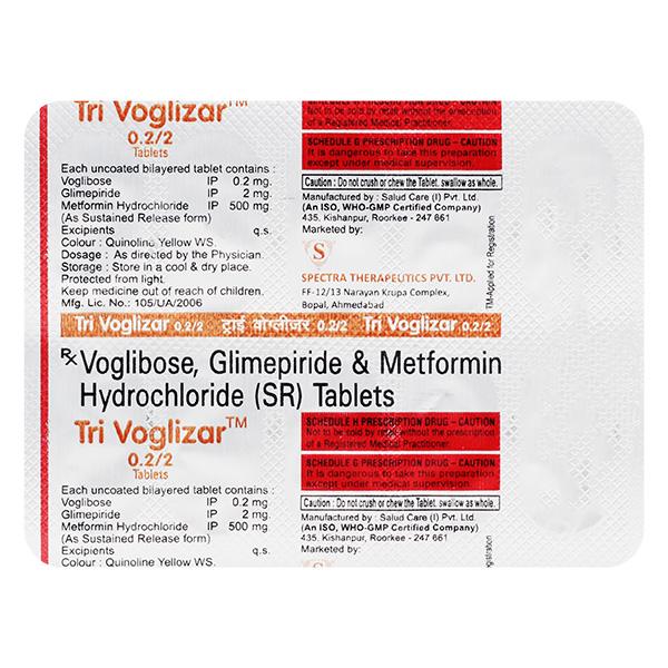 TRIVOGLIZAR 0.2/2 Tablet 10's Price, Uses, Side effects, Substitutes ...