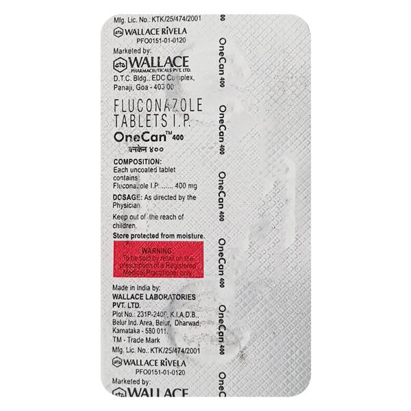 Onecan 400mg Tablet 2'S Price, Uses, Side effects, Substitutes | Netmeds