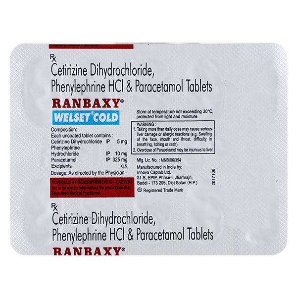 WELSET COLD Tablet 10's Price, Uses, Side effects, Substitutes | Netmeds