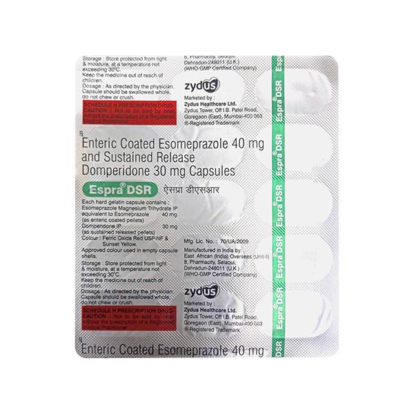 Espra DSR Capsule 15's Price, Uses, Side effects | Netmeds
