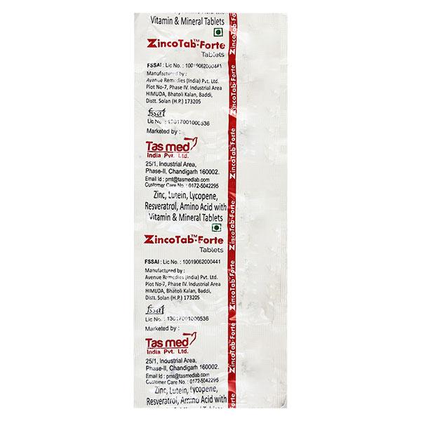 ZINCOTAB FORTE Tablet 10's Price, Uses, Side effects, Substitutes | Netmeds