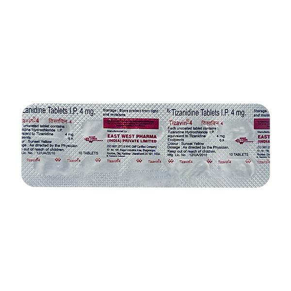 tizavin 4mg tablet