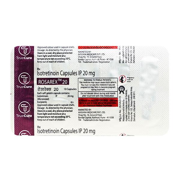 ROSAREX 20 Capsule 10's Price, Uses, Side effects, Substitutes | Netmeds