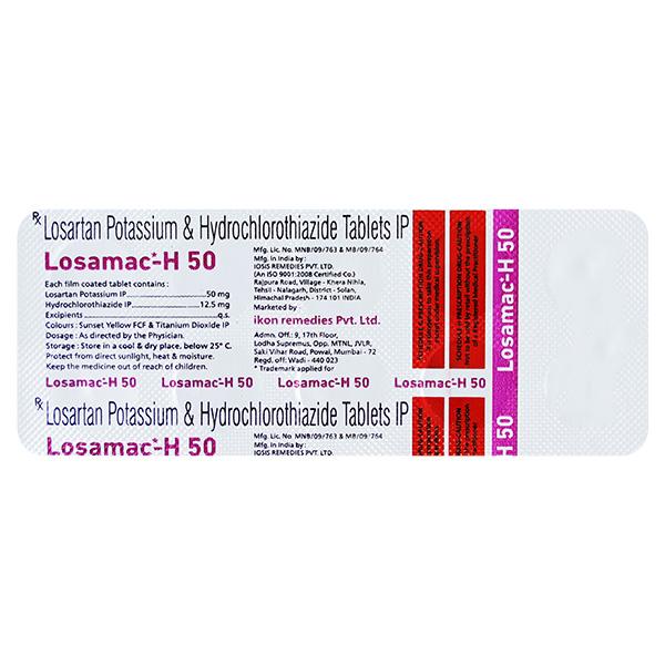 LOSAMAC H Tablet 10's : Price, Uses, Side Effects | Netmeds