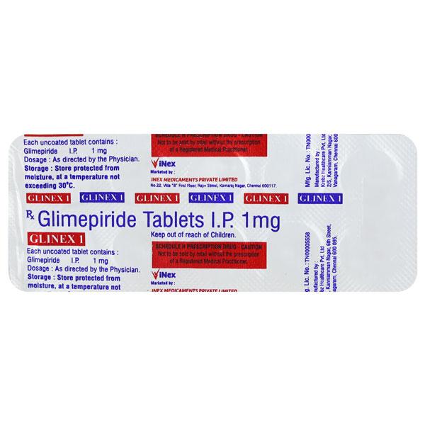 Glinex 1mg Tablet 10'S : Price, Uses, Side Effects | Netmeds