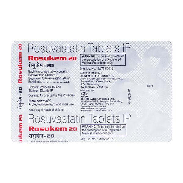 Rosukem 20mg Tablet 15'S : Uses, Side Effects, Price | Netmeds