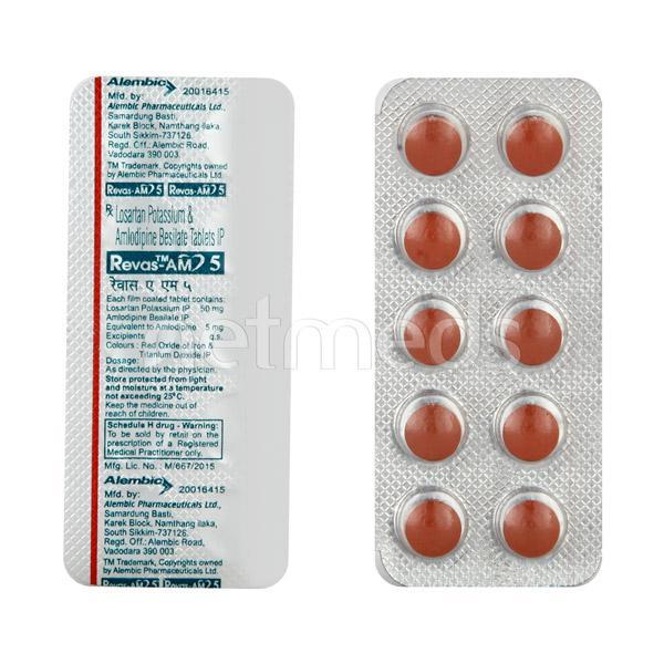 Revas AM 5mg Tablet 10'S : Price, Uses, Side Effects | Netmeds