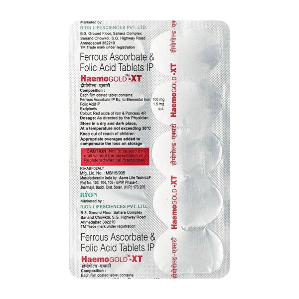 HAEMOGOLD XT Tablet 10's Price, Uses, Side effects, Substitutes | Netmeds