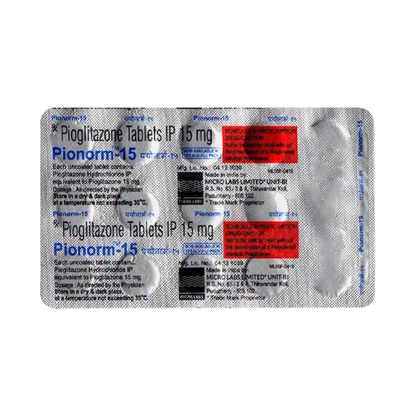 Buy PIONORM 15 Tablet 15's Online | Netmeds