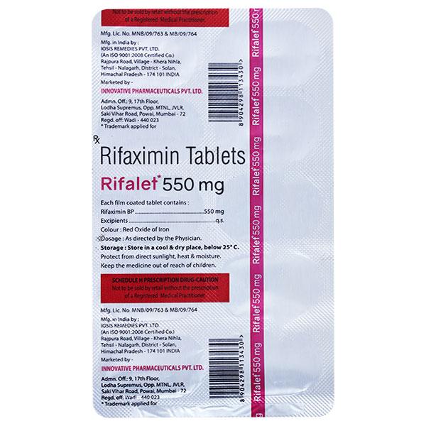 RIFALET 550mg Tablet 10's Price, Uses, Side effects, Substitutes | Netmeds