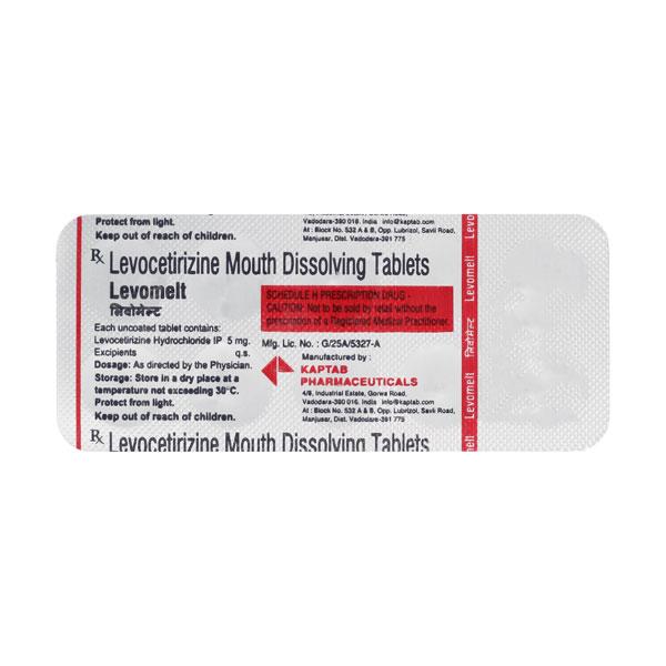 LEVOMELT 5mg Tablet 10's Price, Uses, Side effects, Substitutes | Netmeds
