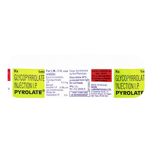 Buy Pyrolate Injection 1ml Online at Upto 25% OFF | Netmeds
