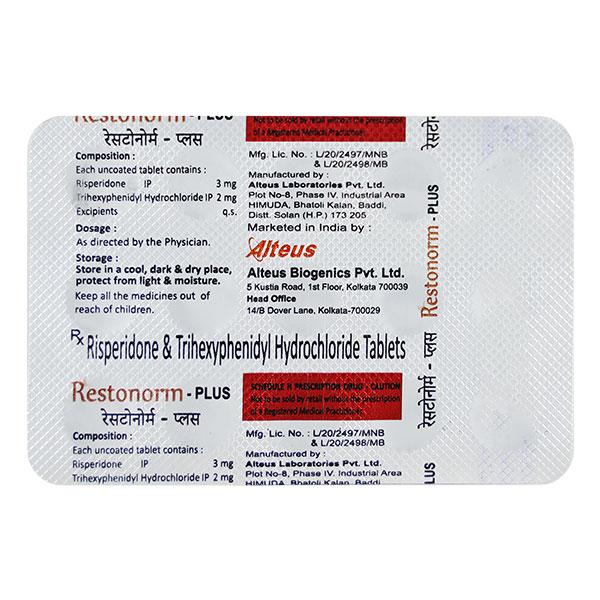 RESTONORM PLUS Tablet 15's Price, Uses, Side effects, Substitutes | Netmeds