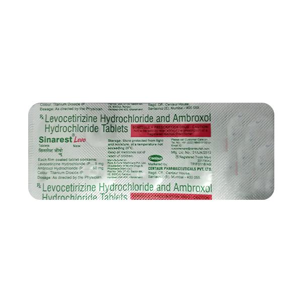 SINAREST LEVO NEW Tablet 10's Price, Uses, Side effects, Substitutes ...