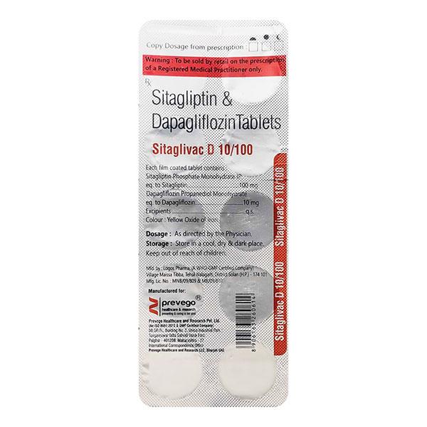 SITAGLIVAC D 10/100 Tablet 10's : Uses, Side Effects, Price | Netmeds