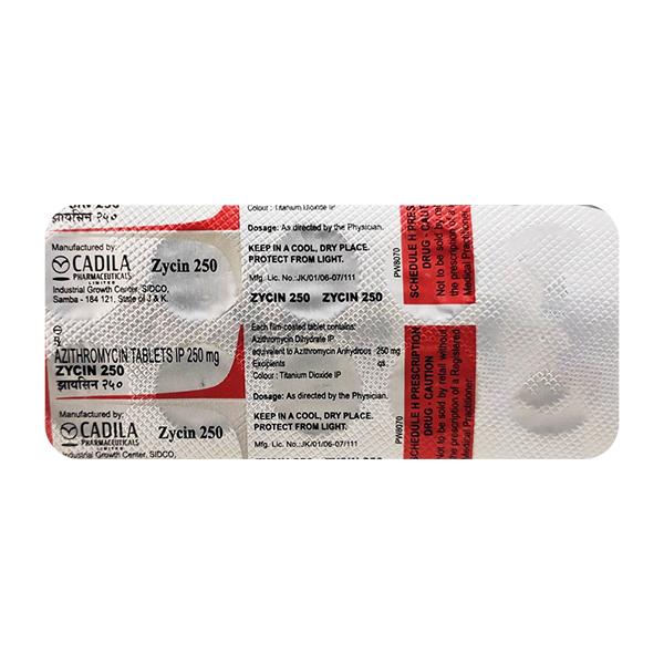 Zycin 250 Tablet 10's Price, Uses, Side effects | Netmeds