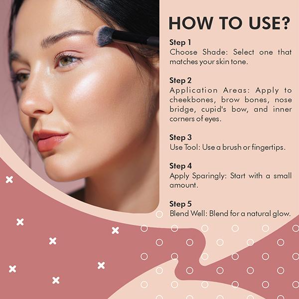 Matt Look Feel The Glow Baked Highlighter With Ultimate Extreme  Pigmented Shades, Light House-01 15 gm