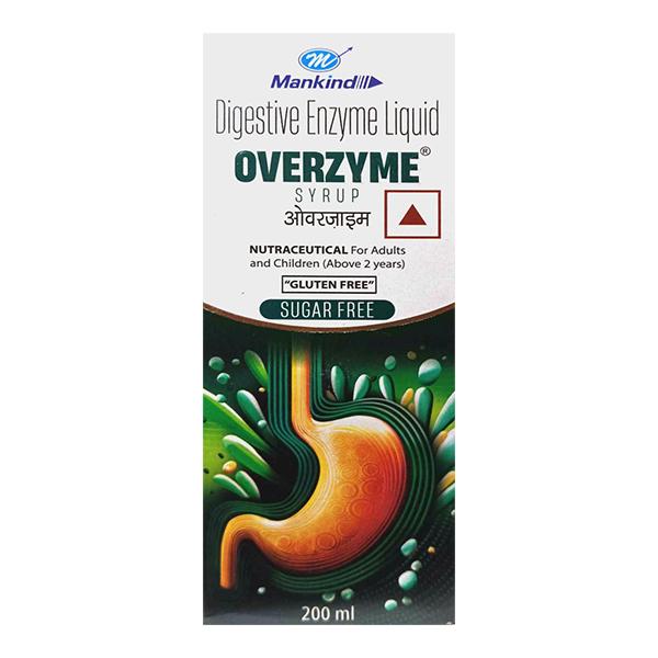 overzyme gluten sugar free nutraceutical syrup 200ml