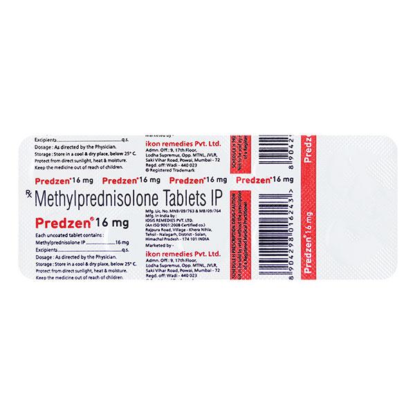 Buy PREDZEN 16mg Tablet 10's Online at Upto 25% OFF | Netmeds