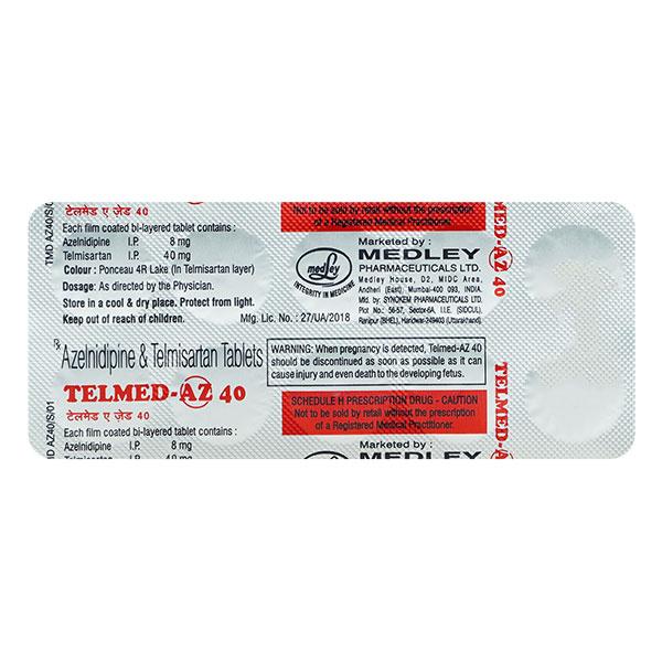 Telmed Az 40 Tablet 10's Price, Uses, Side effects | Netmeds
