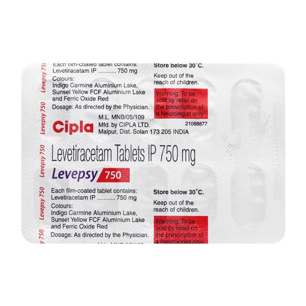 Levepsy 750mg Tablet 10'S Price, Uses, Side effects, Substitutes | Netmeds