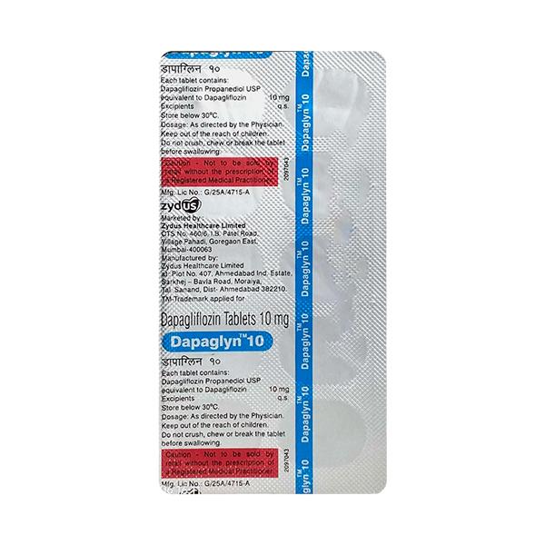DAPAGLYN 10 Tablet 10's : Price, Uses, Side Effects | Netmeds