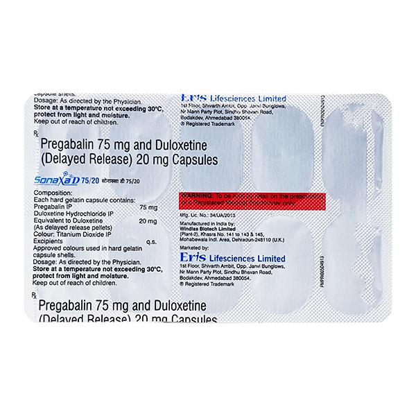 SONAXA D 75/20 Capsule 10's Price, Uses, Side effects, Substitutes ...