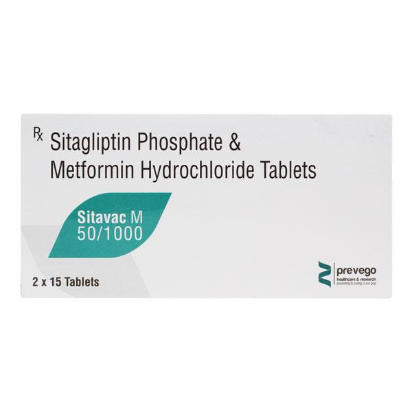 SITAVAC M 50/1000 Tablet 15's Price, Uses, Side effects, Substitutes ...
