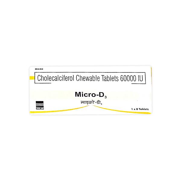 MICRO D3 Chewable Tablet 8's Price, Uses, Side effects, Substitutes ...