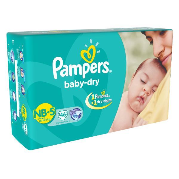 Buy Pampers Baby-Dry NB Diapers (S) 46's Online at Discounted