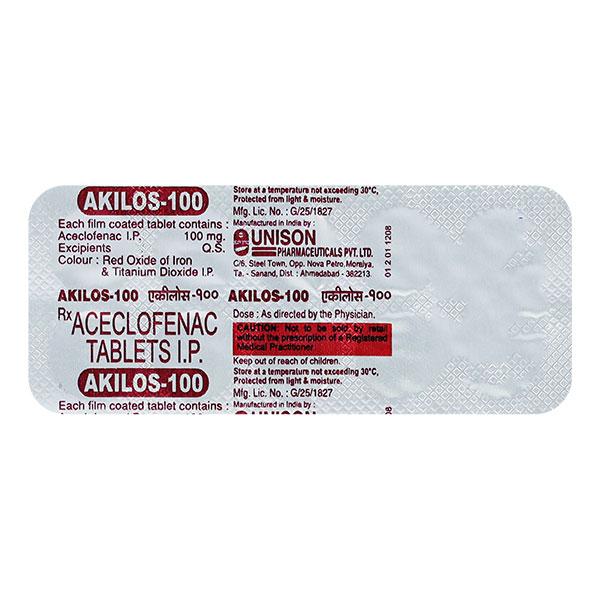 Akilos 100mg Tablet 10'S Price, Uses, Side effects, Substitutes | Netmeds