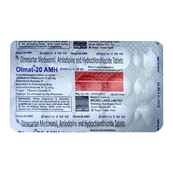 OLMAT AMH 20 Tablet 15's : Price, Uses, Side Effects | Netmeds