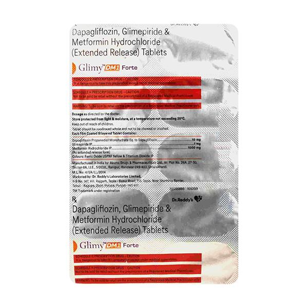 Buy GLIMY DM 1 FORTE Tablet 10's Online | Netmeds