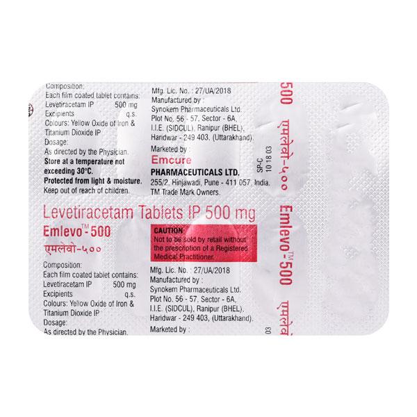 Emlevo 500mg Tablet 10'S Price, Uses, Side effects, Substitutes | Netmeds