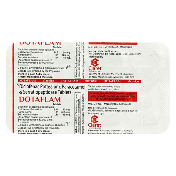 DOTAFLAM Tablet 10's Price, Uses, Side effects, Substitutes | Netmeds