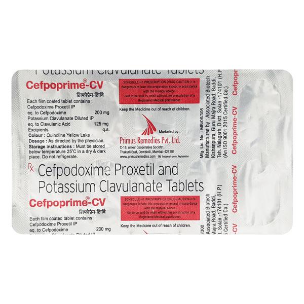 CEFPOPRIME CV Tablet 10's : Price, Uses, Side Effects | Netmeds