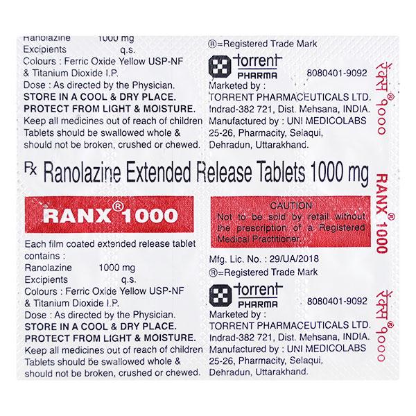 Ranx 1000 Tablet 10'S Price, Uses, Side effects, Substitutes | Netmeds