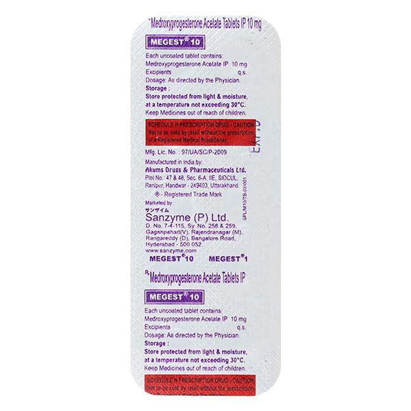 megest 10mg tablet