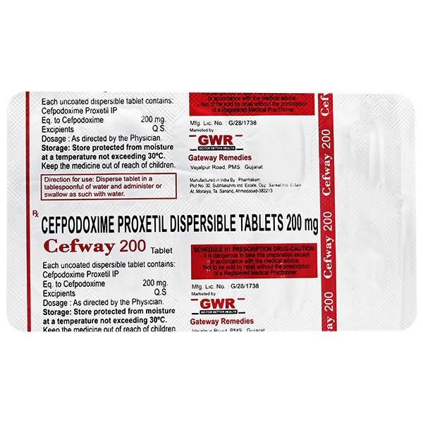 CEFWAY 200 DT Tablet 10's : Price, Uses, Side Effects | Netmeds