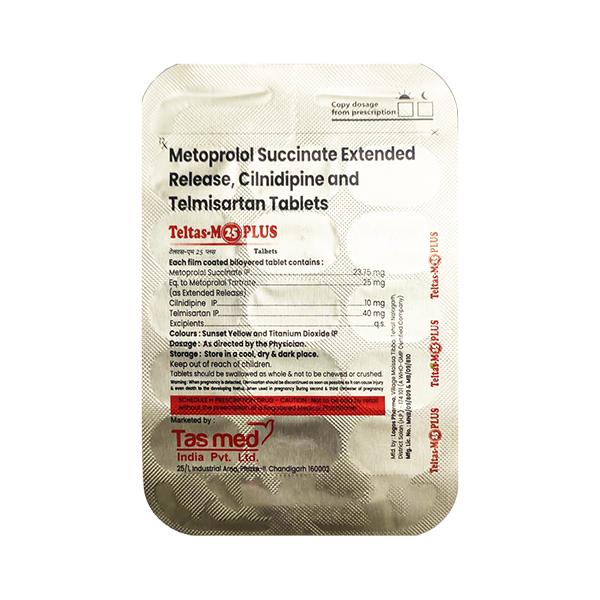 Teltas M 25 Plus Tablet 15's Price, Uses, Side effects | Netmeds