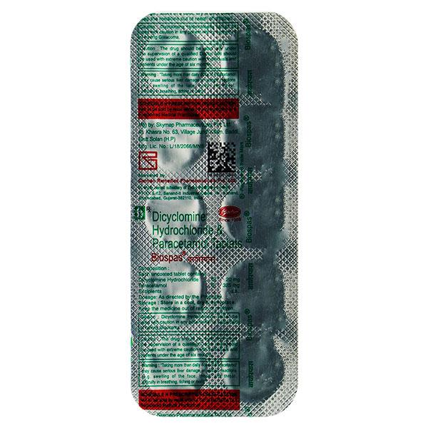 BIOSPAS Tablet 10's Price, Uses, Side effects, Substitutes | Netmeds
