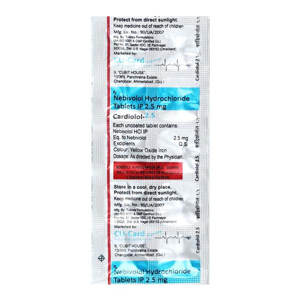 CARDIOLOL 2.5 Tablet 10's : Price, Uses, Side Effects | Netmeds